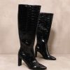 Shoes * | Best Deal Chinese Laundry Croc On Babe Boot Black