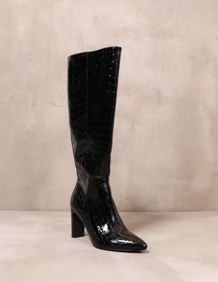 Shoes * | Best Deal Chinese Laundry Croc On Babe Boot Black