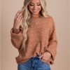 Sweaters * | Deals Zenana All The Right Things Balloon Sleeve Sweater Orange