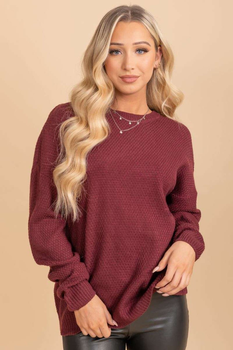 Sweaters * | Best Sale Zenana Sucker For You Knit Sweater