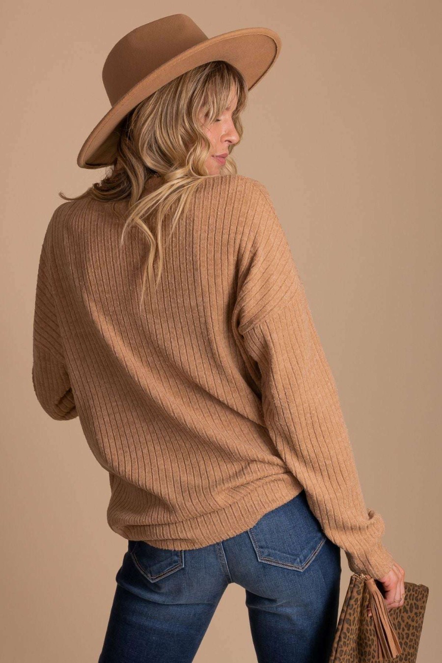 Sweaters * | Best Pirce Wholesale Fashion Trends Cute And Cozy Turtleneck Sweater Brown