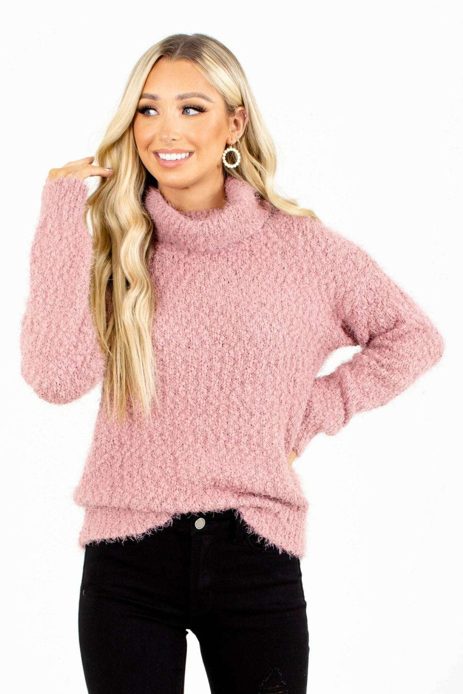 Sweaters * | Brand New Bella Ella Boutique Beautiful Soul Turtleneck Sweater