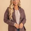 Jackets * | Outlet Wholesale Fashion Trends Here And Now Button Up Jacket Dark Purple