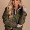 Jackets * | Promo Ultimate Offprice Fresh Pine Cropped Bomber Jacket Dark Green