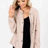 Jackets * | Cheapest Bella Ella Boutique Mind Over Matter Beige Jacket