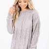 Sweaters * | Coupon Bella Ella Boutique Warm Embrace Gray Sweater