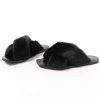 Shoes * | Hot Sale Soda Fuzzy Business Slide Black