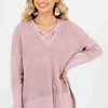 Sweaters * | Buy Bella Ella Boutique She'S So Fabulous Pink Knit Sweater