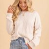 Sweaters * | Cheap 7Th Ray Cozy And Content Long Sleeve Pullover Sweater