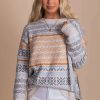 Sweaters * | Promo Be Cool My Favorite Season Nordic Print Sweater