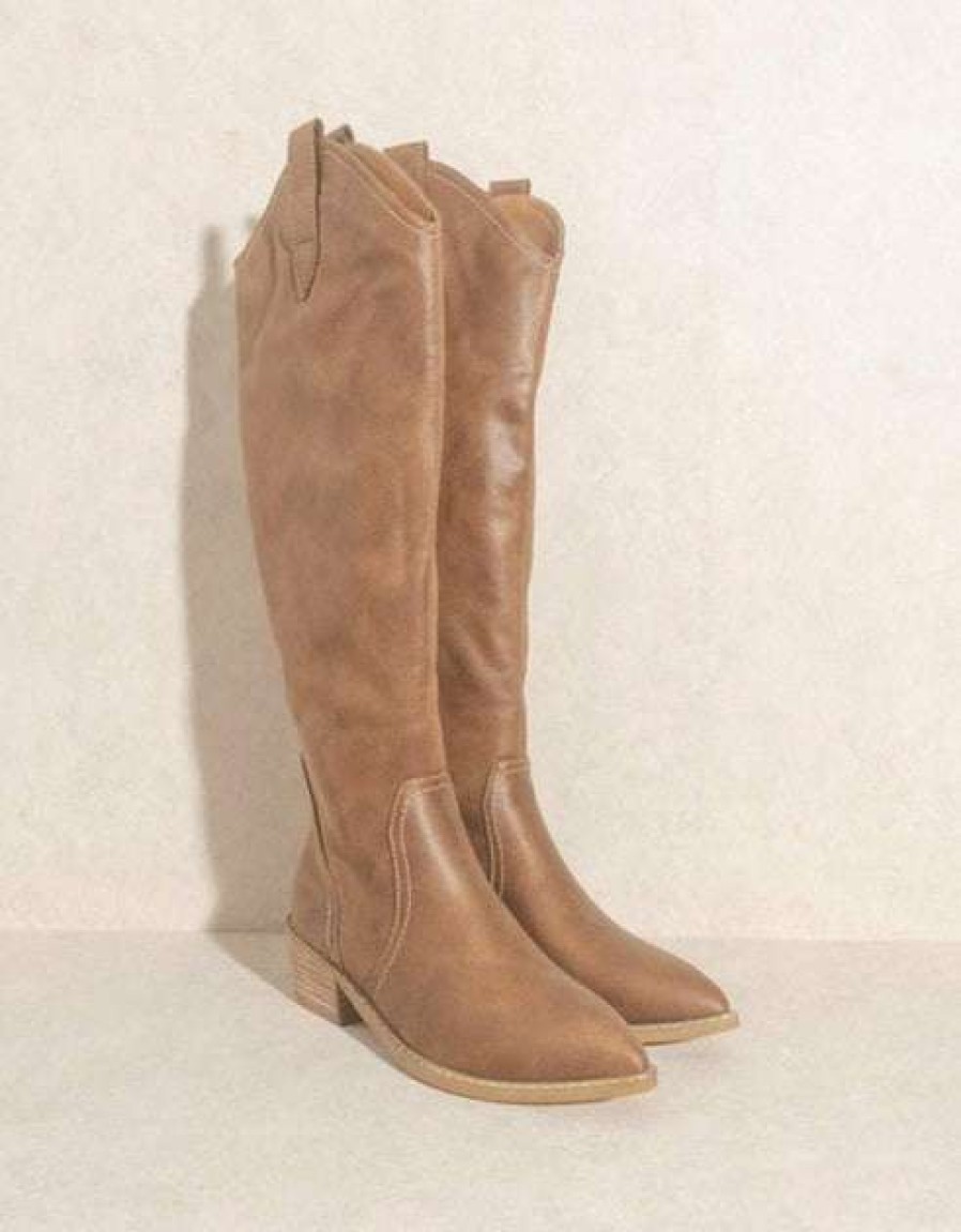 Shoes * | Flash Sale Let'S See Style Cowgirl Up Western Boots Brown