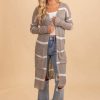 Cardigans * | Brand New Wholesale Fashion Trends Speak Beautiful Things Long Striped Cardigan Gray