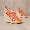 Shoes * | Buy Chinese Laundry Braid For Walking Wedge Orange