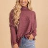 Sweaters * | Promo Zenana Highs And Lows Cowl Neck Tunic Top