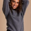 Sweaters * | Flash Sale Reflex Warm And Fuzzy Long Sleeve Top Dark Gray