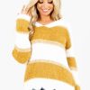 Sweaters * | Deals Kori Sugar & Spice Mustard Striped Sweater