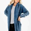 Jackets * | Wholesale Bella Ella Boutique Stay Unique Blue Denim Jacket