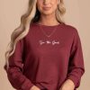 Sweaters * | Best Deal Tres Bien See The Good Pullover Sweater Red Dark Red