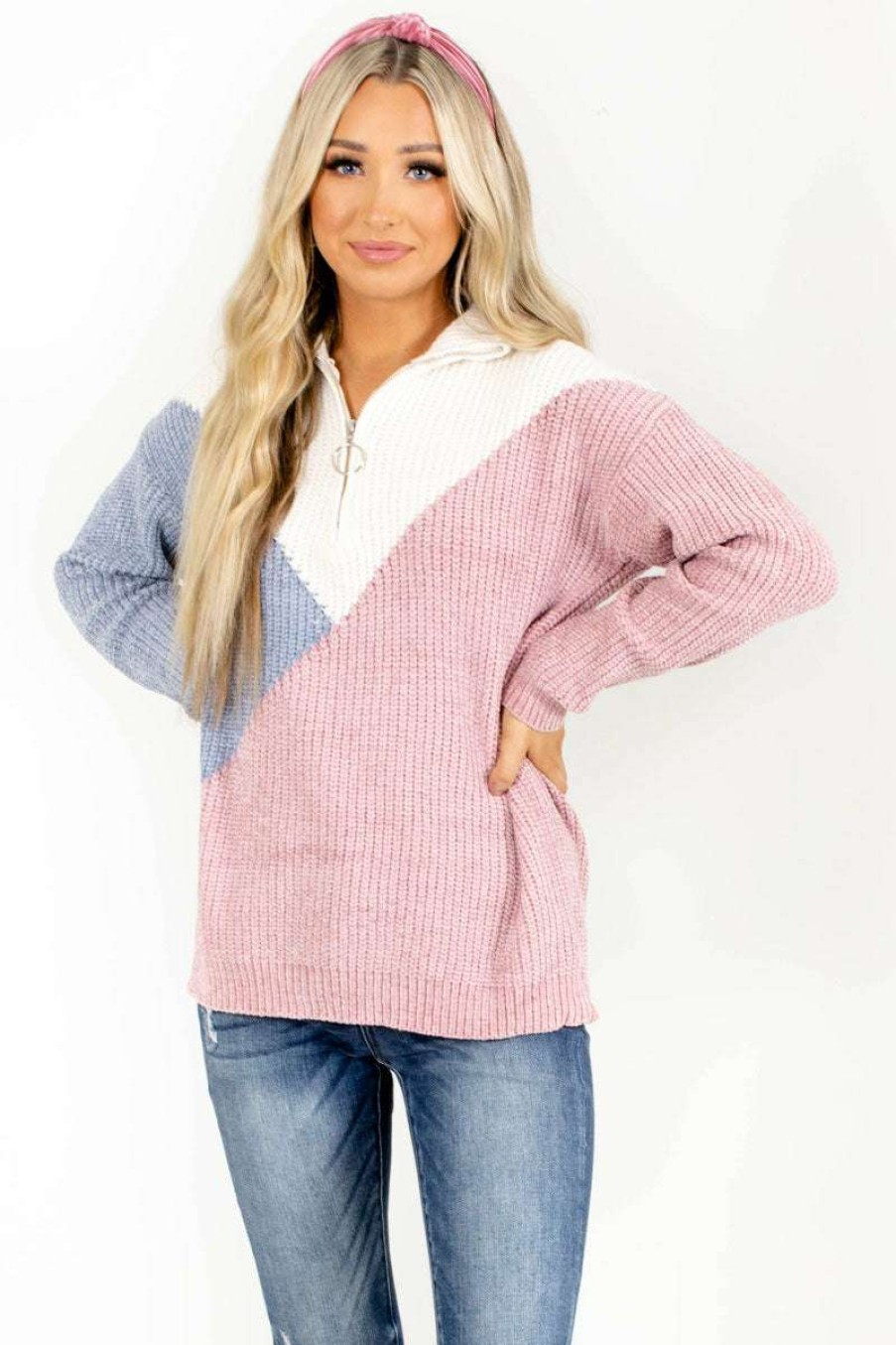 Sweaters * | Deals Papermoon Sunny Horizons Color Block Sweater