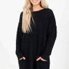 Sweaters * | Best Reviews Of Bella Ella Boutique Look This Way Black Sweater