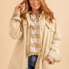 Jackets * | Flash Sale Wholesale Fashion Trends One Day At A Time Button Up Jacket Cream