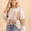 Sweaters * | Deals Better Be Be Groovy Checkered Sweater Light Brown