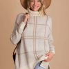 Sweaters * | Deals Jodifl Perfect Illusion Plaid Long Sleeve Sweater Off White