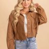 Jackets * | Best Reviews Of Wholesale Fashion Trends Be Present Button Up Jacket Brown