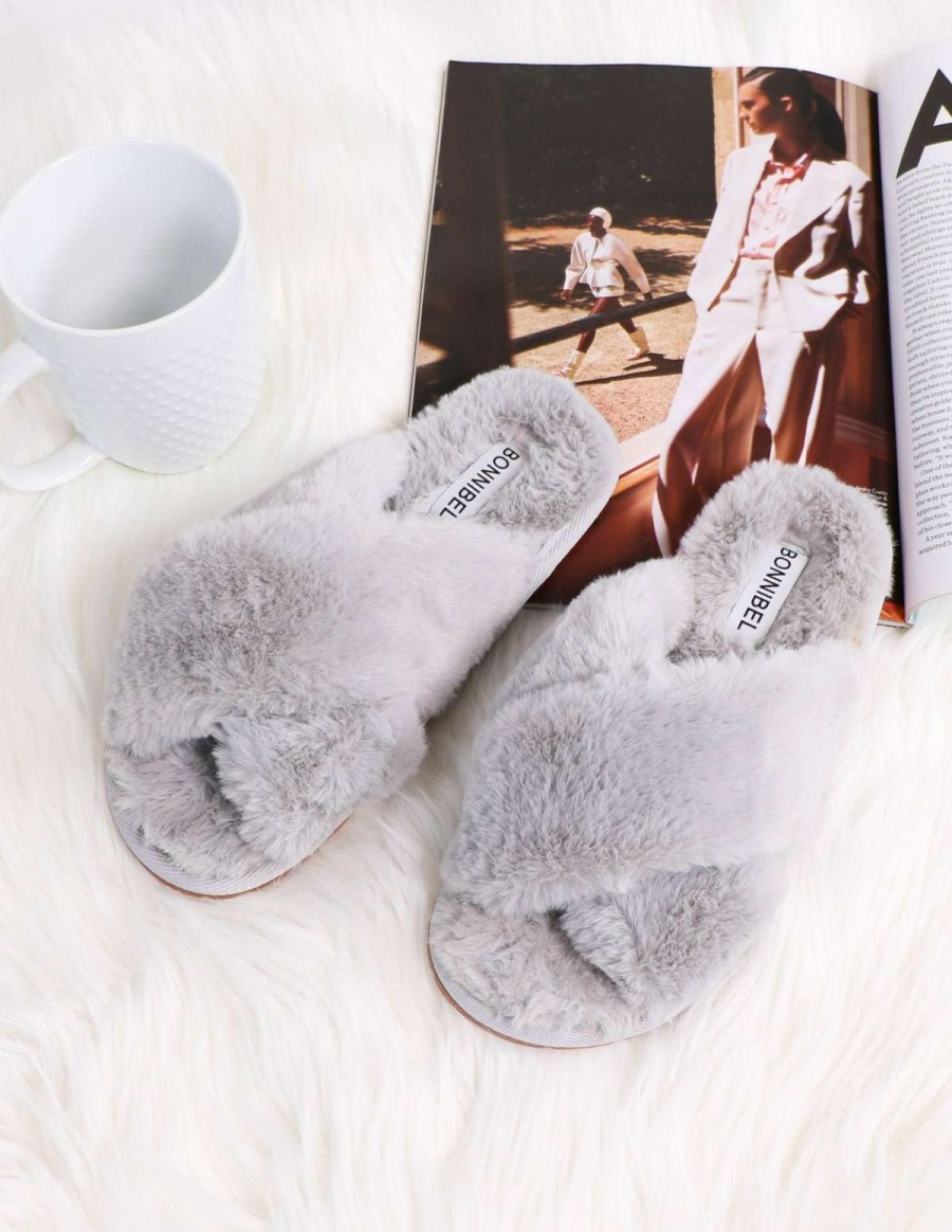 Shoes * | Discount Bonnibel Fur The Dreamers Slipper Gray