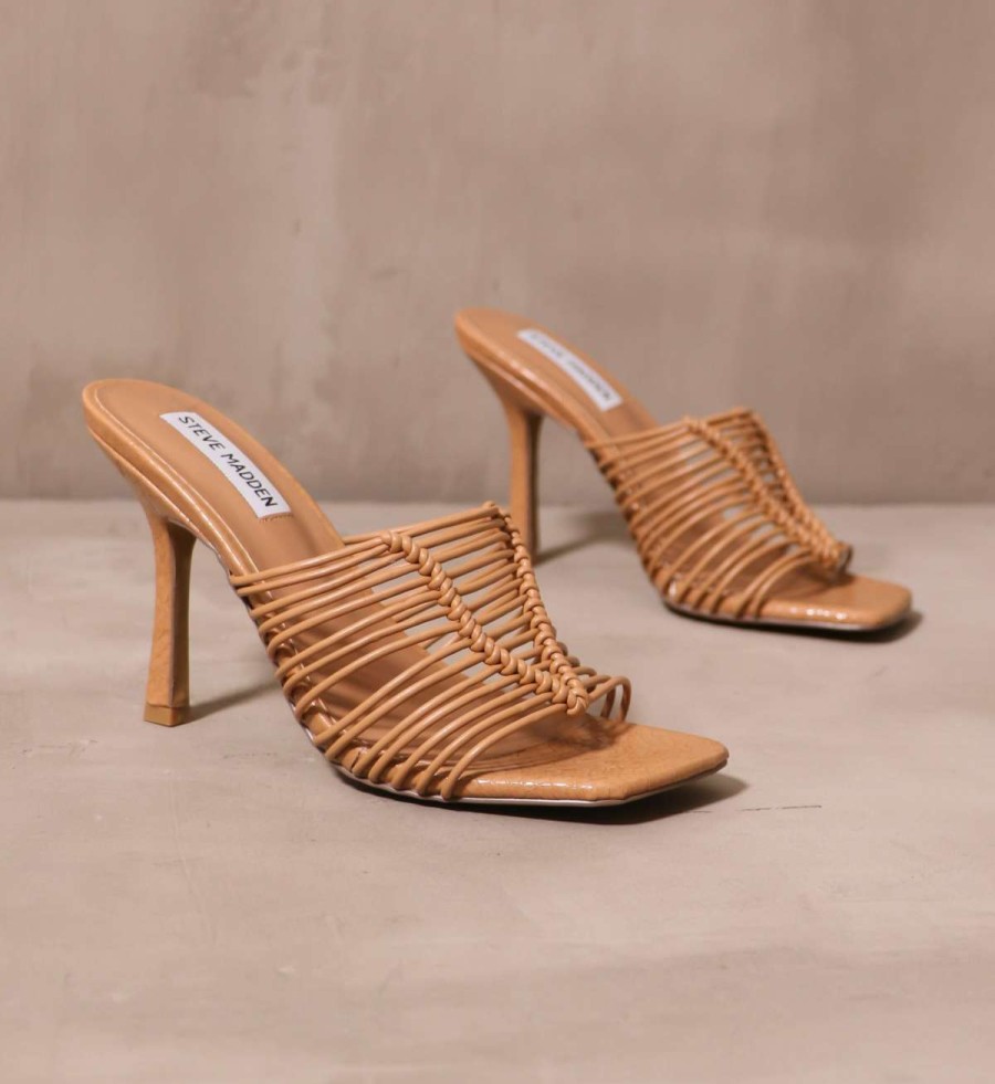 Shoes * | Best Sale Steve Madden Cage Before Beauty Heel Tan