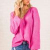 Sweaters * | Deals Bella Ella Boutique Believe In Yourself Hot Pink Sweater