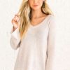 Sweaters * | Best Pirce Bella Ella Boutique Believe In Yourself Beige Sweater