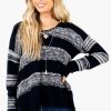 Sweaters * | Cheapest Bella Ella Boutique Brave The Storm Navy Striped Sweater