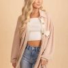 Jackets * | Deals Pol Follow The Love Oversized Jacket Light Pink