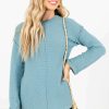 Sweaters * | Best Reviews Of Bella Ella Boutique You Deserve It Blue Ribbed Sweater