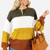 Sweaters * | New Bella Ella Boutique Natural Beauty Multi Striped Sweater Mustard