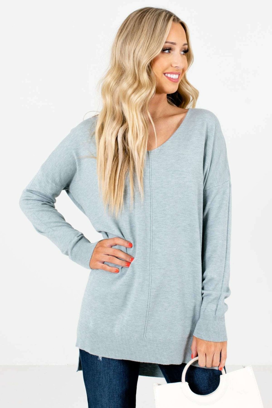 Sweaters * | Discount Bella Ella Boutique Choose Kindness Light Blue Sweater