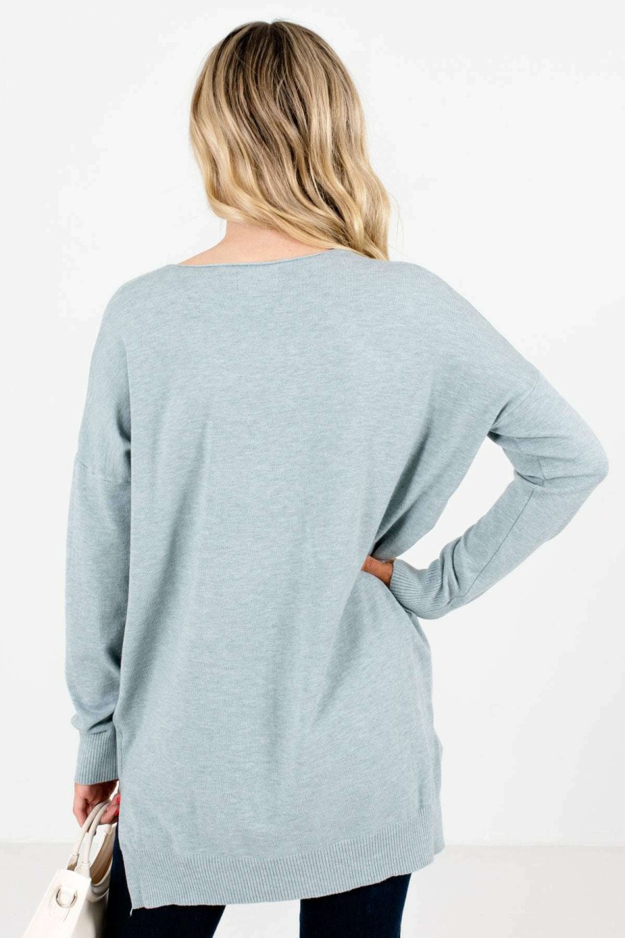 Sweaters * | Discount Bella Ella Boutique Choose Kindness Light Blue Sweater