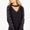 Sweaters * | Hot Sale Bella Ella Boutique Foggy Morning Charcoal Gray Sweater