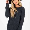 Sweaters * | Buy Bella Ella Boutique Make A Change Charcoal Gray Sweater