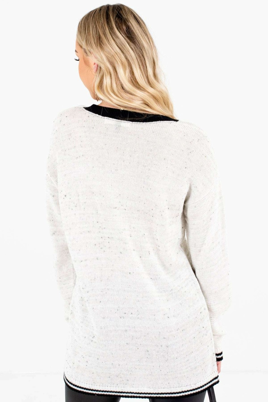 Sweaters * | Promo Bella Ella Boutique Love Cream Knit Sweater