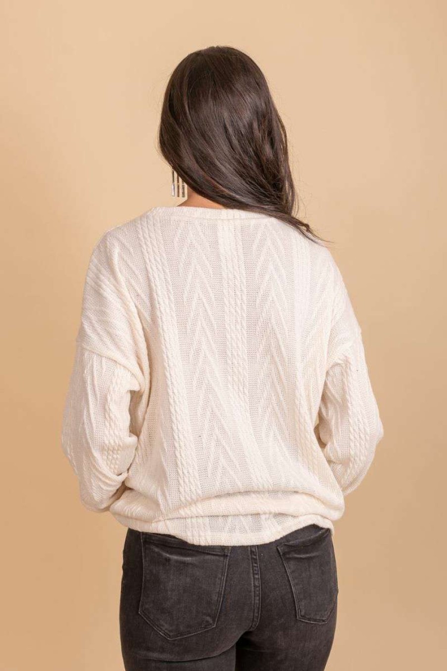 Sweaters * | Brand New 7Th Ray Just For You Textured Pullover Sweater