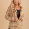 Jackets * | Cheap Ever B Be A Warrior Plaid Hooded Jacket Yellow