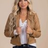 Jackets * | Cheap Love Tree / Style Melody Mayhem In Manhattan Faux Leather Jacket Brown