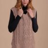 Sweaters * | Cheap Be Cool Winter Nutmeg Cable Knit Sweater Vest Light Brown