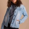 Jackets * | Best Reviews Of C'Est Toi Fade Into View Distressed Denim Jacket