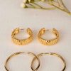 Jewelry * | Best Sale Lilou Shine Big Hoop Earring Set Gold