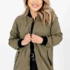 Jackets * | Best Sale Bella Ella Boutique Look At Me Now Olive Jacket