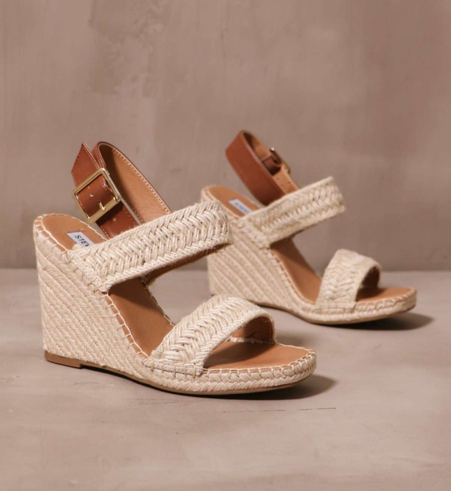 Shoes * | Discount Steve Madden Espadrille You Be Mine? Wedge Raffia