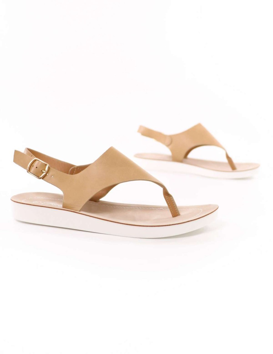 Shoes * | Best Sale Forever Walk With Me Sandal Natural